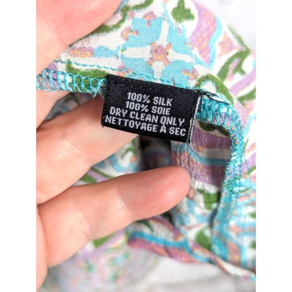 NICKY HILTON x TOLANI 100% Silk Arienzo Shirt Dress Mosaic Boho Feminine Small - Picture 6 of 7